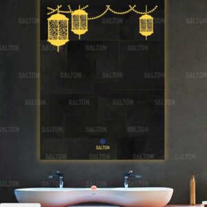 (18x24 Mirror Size), Wall Mount Rectangular Led Mirror for Bathroom & Bedroom, Mirror with Light, Touch Sensor Controlled with 3 Colour Lights and Brightness Adjustable