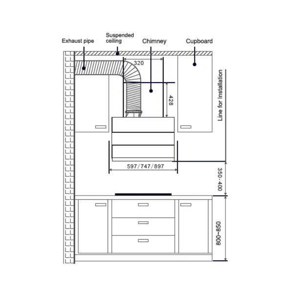 Hafele 60 cm Wall Mounted Chimney Essentia Series RENATA INCLINED 60 - Image 7
