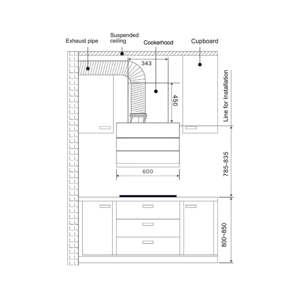 Hafele 60 cm Wall Mounted Chimney TERESA NEO I-60 BLDC - Image 5