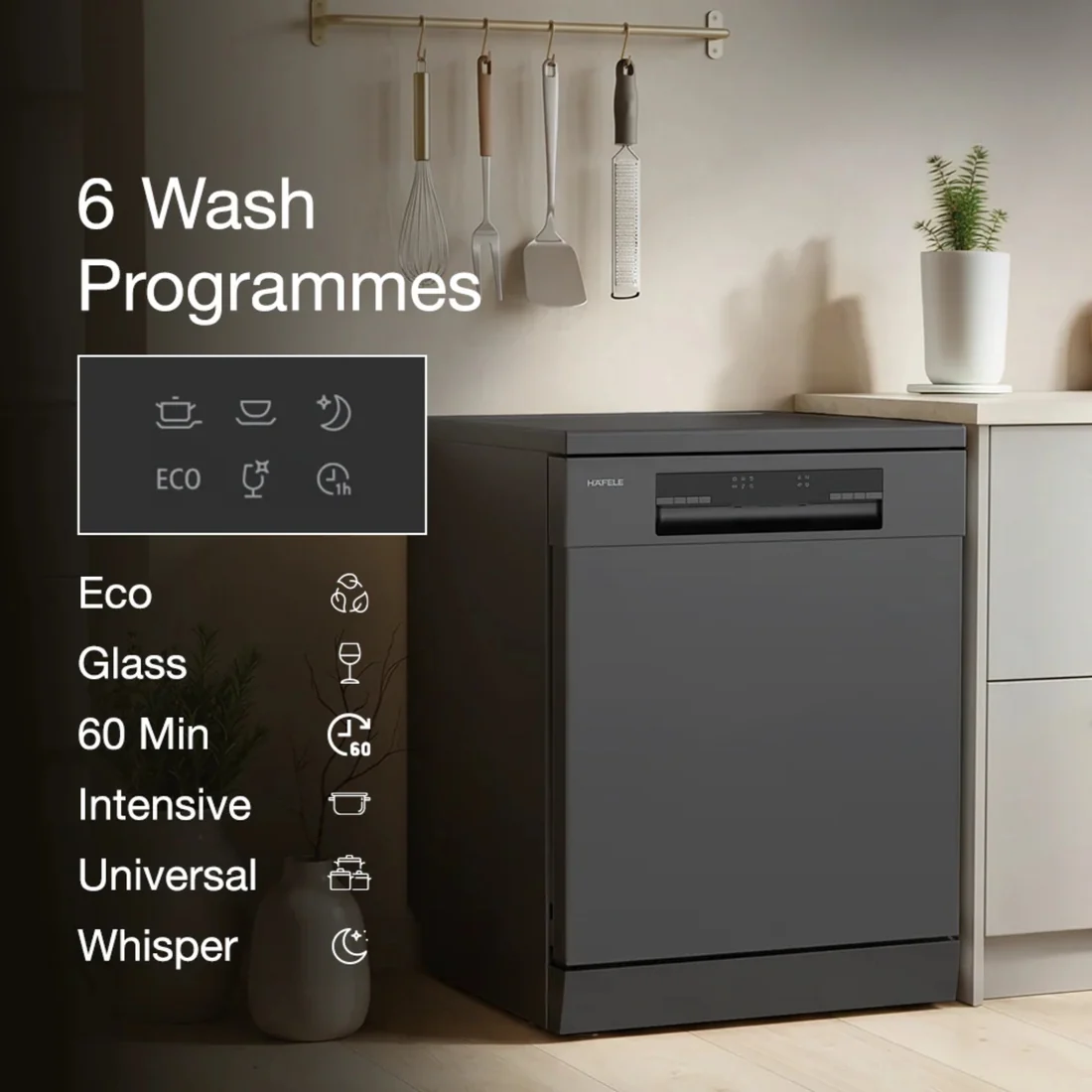 Hafele Free Standing Dishwasher AQUA NOIR 13 FS with 13 Place Settings - Image 2