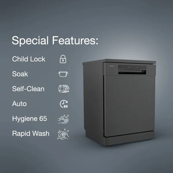 Hafele Free Standing Dishwasher AQUA NOIR 13 FS with 13 Place Settings - Image 5