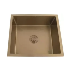 Futura Stainless Steel Sink Hand Carved Color Series SINGLE BOWL FS 2118 HM ( 21 x 18 inches ) - Copper Rose
