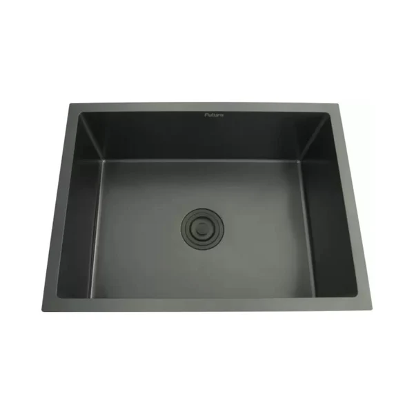 Futura Stainless Steel Sink Hand Carved Color Series SINGLE BOWL FS 2418 HM ( 24 x 18 inches ) - Black Satin
