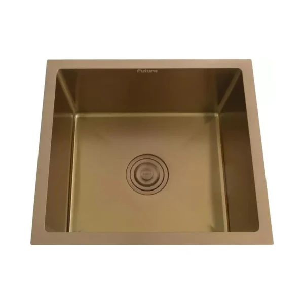 Futura Stainless Steel Sink Hand Carved Color Series SINGLE BOWL FS 2418 HM ( 24 x 18 inches ) - Rose Gold
