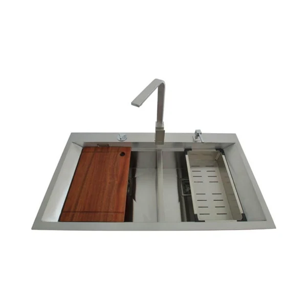 Futura Stainless Steel Sink Intelligent Series DOUBLE BOWL FS 3620 IS ( 36 x 20 inches ) - Brush - Image 2