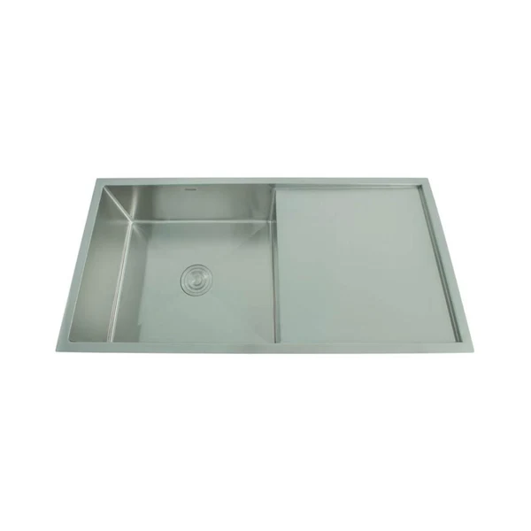 Futura Stainless Steel Sink Hand Carved Series SINGLE BOWL WITH DRAIN BOARD FS 4020 HM ( 40 x 20 inches ) - Brush - Image 2