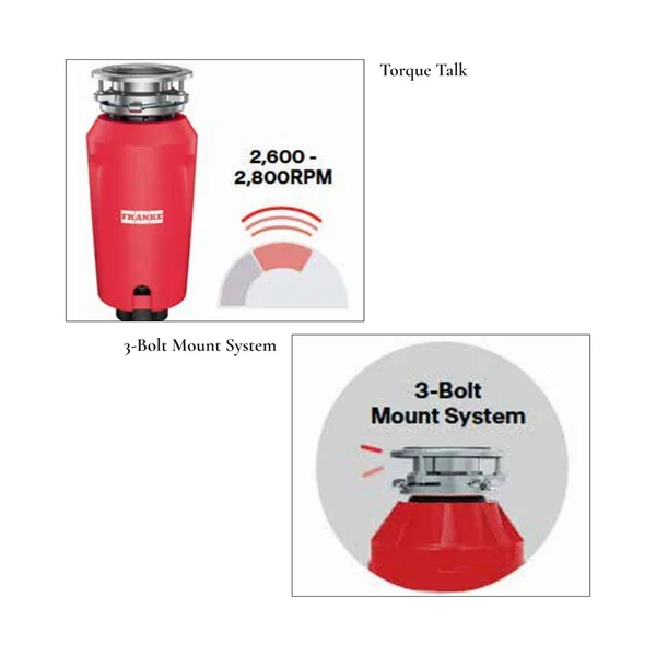 Franke Food Waste Disposer TE-75S (TE-0.75 HP) - Image 4
