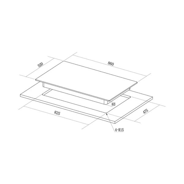 Hafele 86 cm 3 Burner Hob Altius Plus Matt Series ALTIUS PLUS MATT GLASS 390 - Image 6