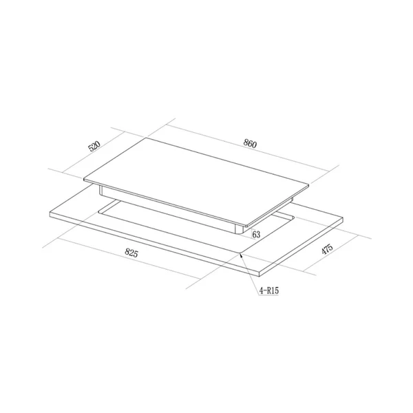 Hafele 86 cm 4 Burner Hob Altius Plus Matt Series ALTIUS PLUS MATT GLASS 490 - Image 9