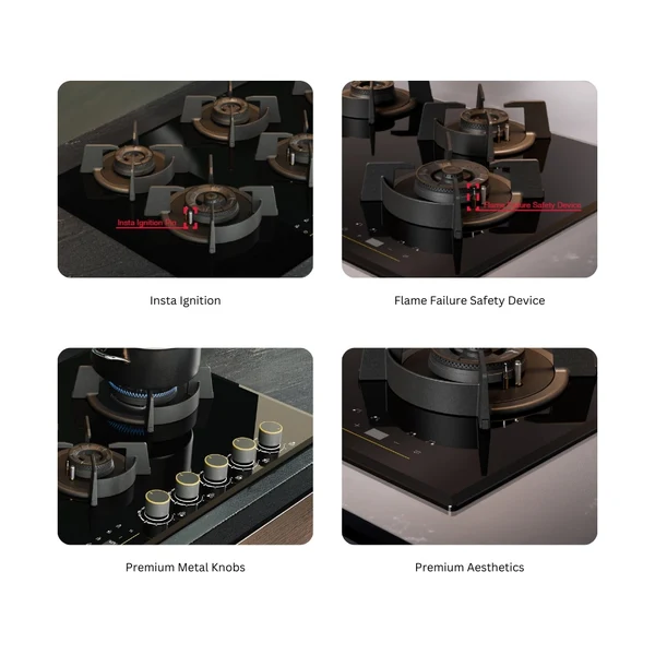 Hafele 90 cm 5 Burner Hob Cronus Series CRONUS 590 - Image 3