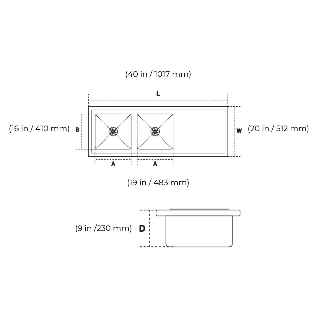 Hindware Stainless Steel Sink Designer Series MARINO HM PLUS ( 40 x 20 inches ) - Satin - Image 4