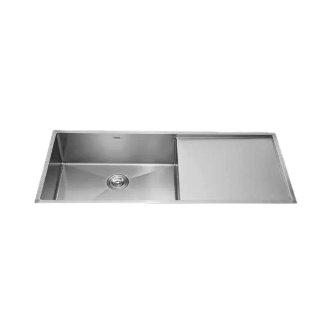 Hindware Stainless Steel Sink Handmade Series SINGLE BOWL WITH DRAIN BOARD MARINO NEO 31 x 19 ( 31 x 19 inches ) - Satin