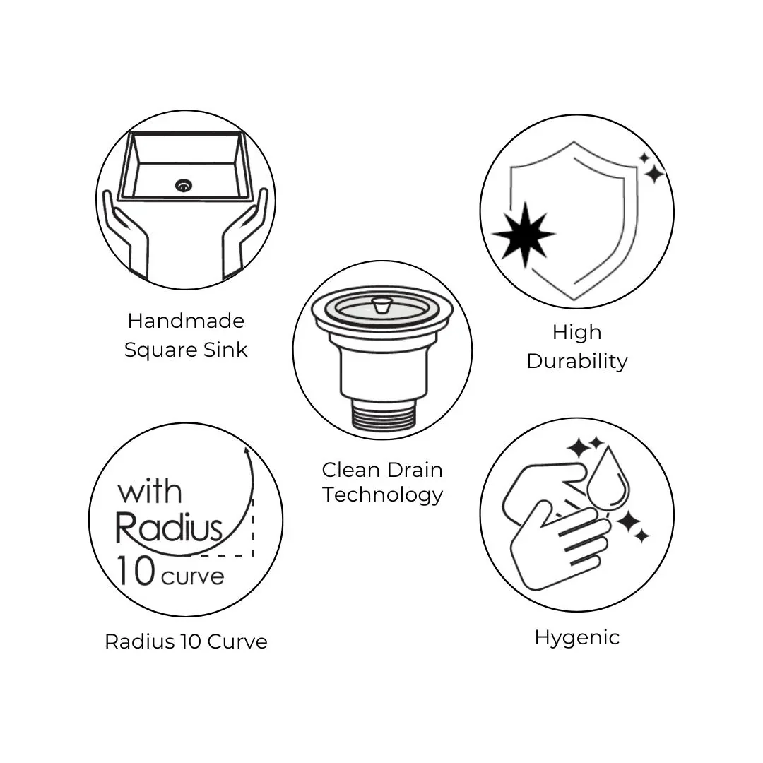Hindware Stainless Steel Sink Pressed Series SINGLE BOWL WITH DRAINER PLATINO 41 x 20 x 10 ( 41 x 20 inches ) -GLOSSY - Image 2
