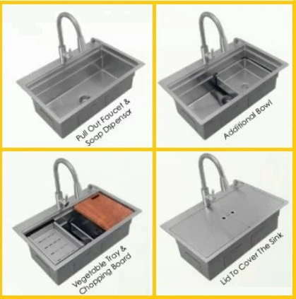 Sincore Stainless Steel Sink Hand Crafted Series SATELLITE ( 29.5 x 19 inches ) - Matt - Image 3