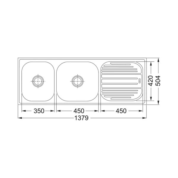 Franke Stainless Steel Sink Premium Series 621 CX OMNI ( 55 x 20 inches ) - Satin - Image 3
