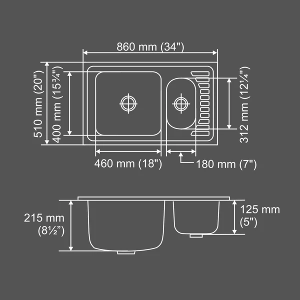 Nirali Stainless Steel Sink D'Signo Range FANTASY BIG ( 34 x 20 inches ) - Anti-Scratch - Image 4