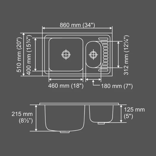 Nirali Stainless Steel Sink D'Signo Range FANTASY BIG ( 34 x 20 inches ) - Glossy - Image 4