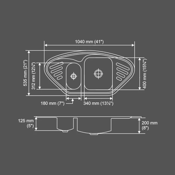 Nirali Stainless Steel Sink D'Signo Range MONARCH ( 41 x 21 inches ) - Satin - Image 4