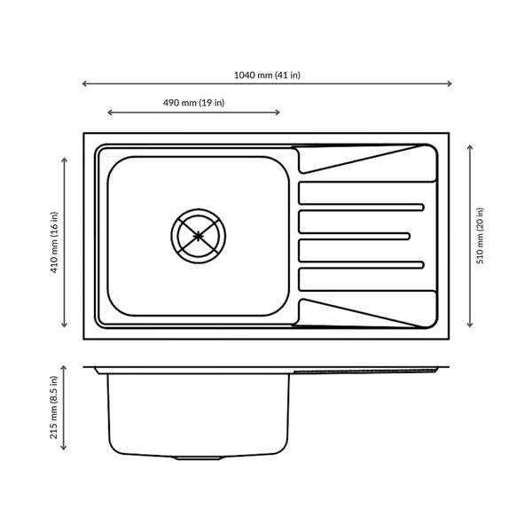 Nirali Stainless Steel Sink Silent Square Range OPAL BIG ( 41 x 21.5 inches ) - Anti-Scratch - Image 3