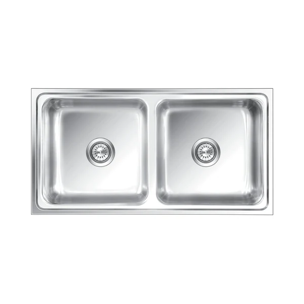 Nirali Stainless Steel Sink Silent Square Range OPAL SMALL ( 37.5 x 20 inches ) - Glossy