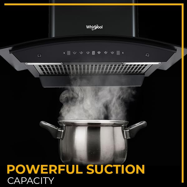Whirlpool 60cm 1350 m3/hr Filterless Autoclean Kitchen Chimney 11 Years Warranty on Motor and 5 Years Comprehensive CGFL 604 HAC BK HOOD | Gesture Control| Black - Image 2