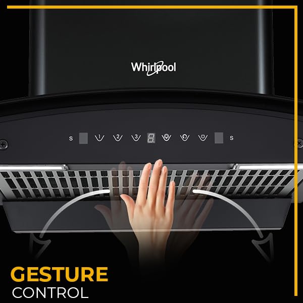Whirlpool 60cm 1350 m3/hr Filterless Autoclean Kitchen Chimney 11 Years Warranty on Motor and 5 Years Comprehensive CGFL 604 HAC BK HOOD | Gesture Control| Black - Image 5